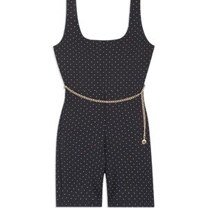 WeWoreWhat Scoop Micro Polka Dot Bodysuit (black)